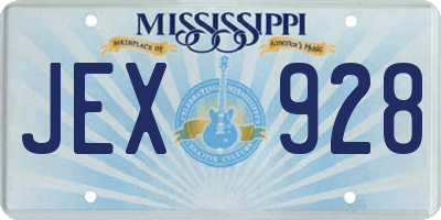 MS license plate JEX928
