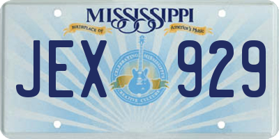 MS license plate JEX929