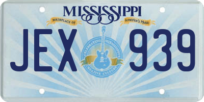 MS license plate JEX939