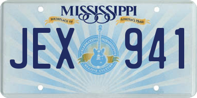 MS license plate JEX941