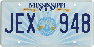 MS license plate JEX948