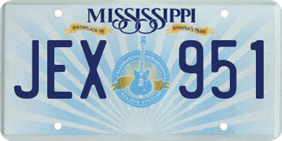 MS license plate JEX951
