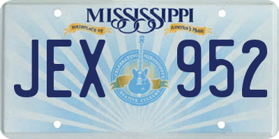 MS license plate JEX952