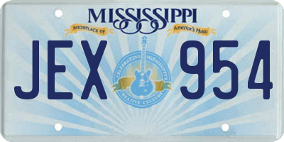 MS license plate JEX954