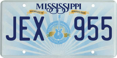 MS license plate JEX955