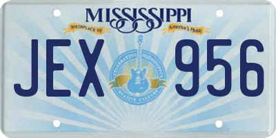 MS license plate JEX956