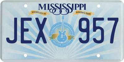 MS license plate JEX957