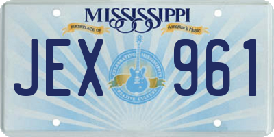 MS license plate JEX961