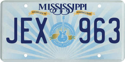 MS license plate JEX963