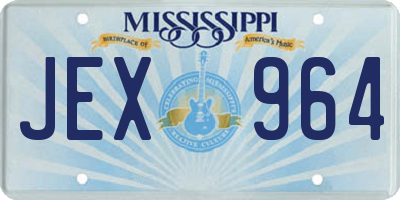 MS license plate JEX964