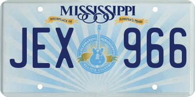 MS license plate JEX966