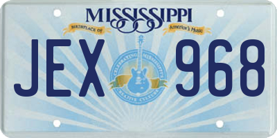 MS license plate JEX968