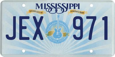 MS license plate JEX971