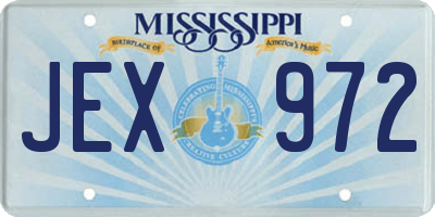 MS license plate JEX972