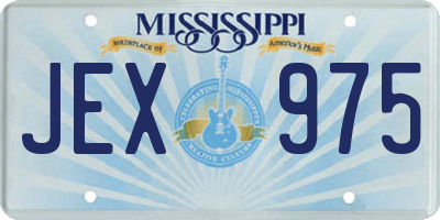 MS license plate JEX975