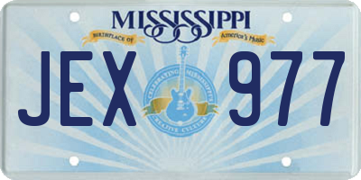 MS license plate JEX977