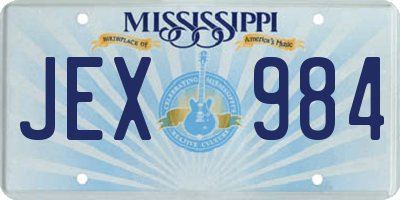 MS license plate JEX984