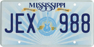 MS license plate JEX988
