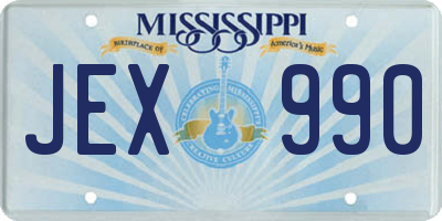 MS license plate JEX990