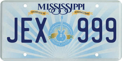 MS license plate JEX999