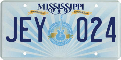 MS license plate JEY024