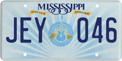 MS license plate JEY046