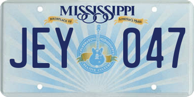 MS license plate JEY047