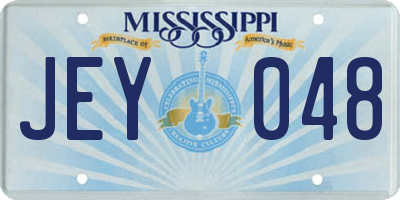 MS license plate JEY048