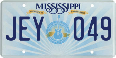 MS license plate JEY049