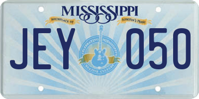 MS license plate JEY050