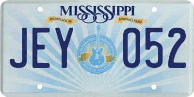 MS license plate JEY052