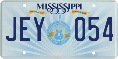 MS license plate JEY054