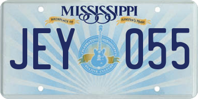 MS license plate JEY055