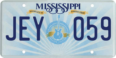 MS license plate JEY059