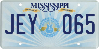 MS license plate JEY065