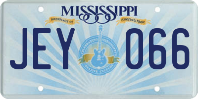 MS license plate JEY066