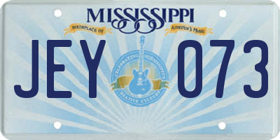 MS license plate JEY073