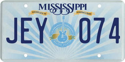 MS license plate JEY074