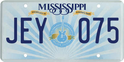 MS license plate JEY075