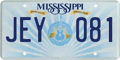 MS license plate JEY081