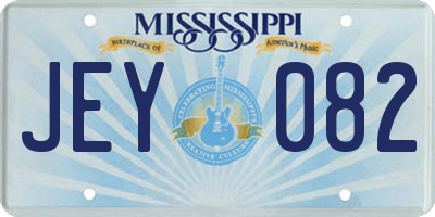 MS license plate JEY082