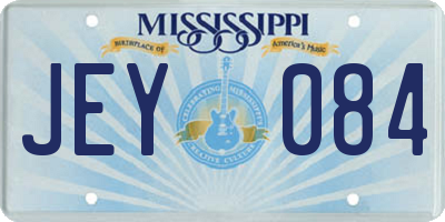 MS license plate JEY084