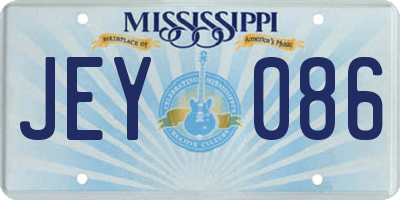 MS license plate JEY086