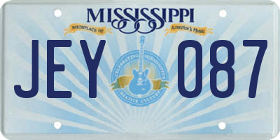 MS license plate JEY087