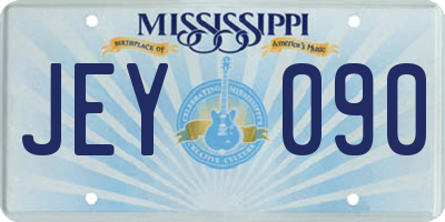 MS license plate JEY090
