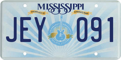 MS license plate JEY091