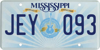 MS license plate JEY093