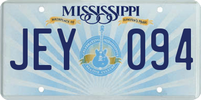 MS license plate JEY094