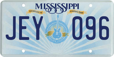 MS license plate JEY096