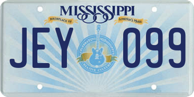 MS license plate JEY099